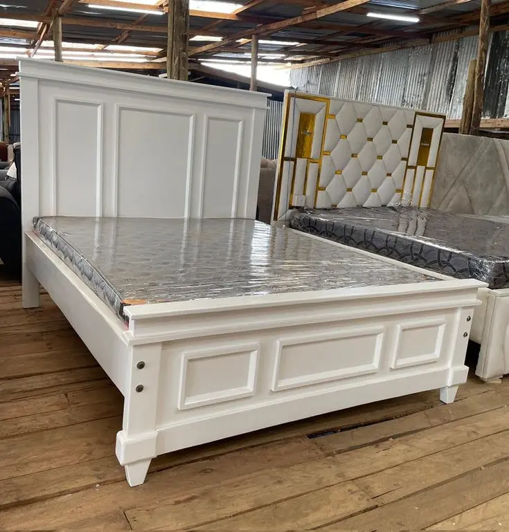 5*6 Wooden Bed + Mattress 